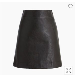 J CREW FACTORY Faux-leather A-line mini skirt